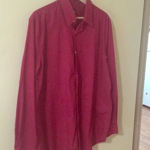 Large John Ashford Red Pinstriped Button Down